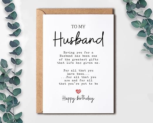Husband birthday card